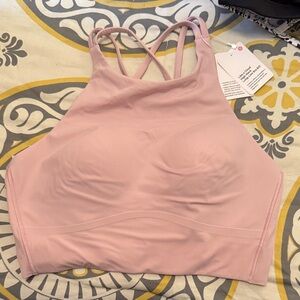 Lulu Like A Cloud Women's High Neck Sports Bralette, Light Pink- NWT Size B/C